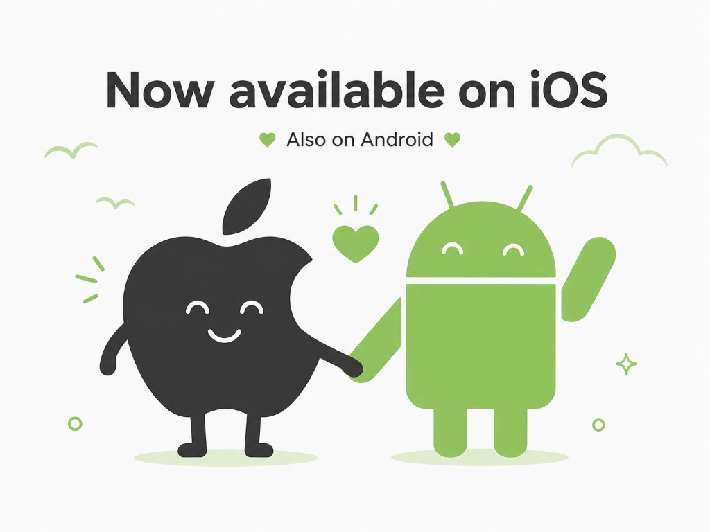 Now available on iOS. Also on Android.