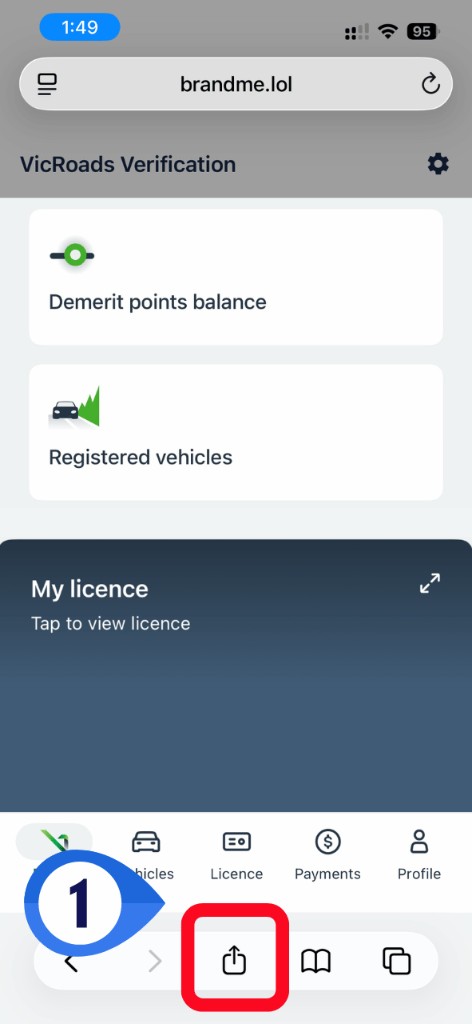 Step 1: Tap Share